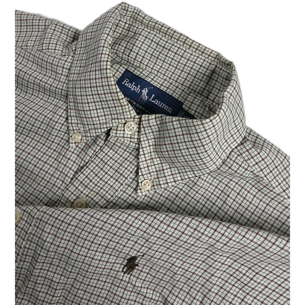 Ralph Lauren Yarmouth Men Plaid LS Shirt Plaid 15 1/2 (32-33) Button Down Preppy